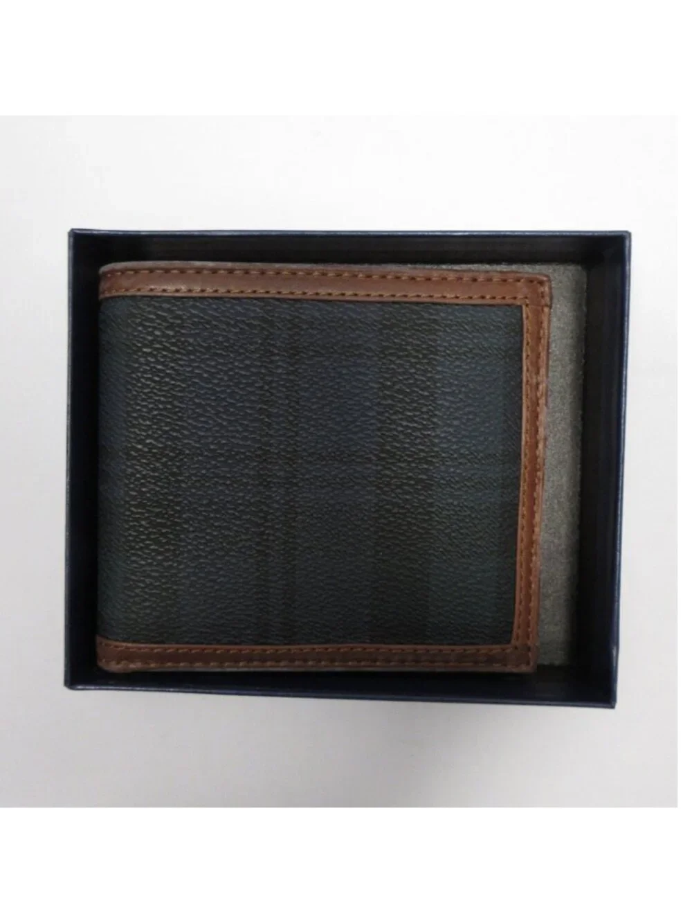 Polo Ralph Lauren Wallet One Size Brown Bifold Leather Plaid Classic